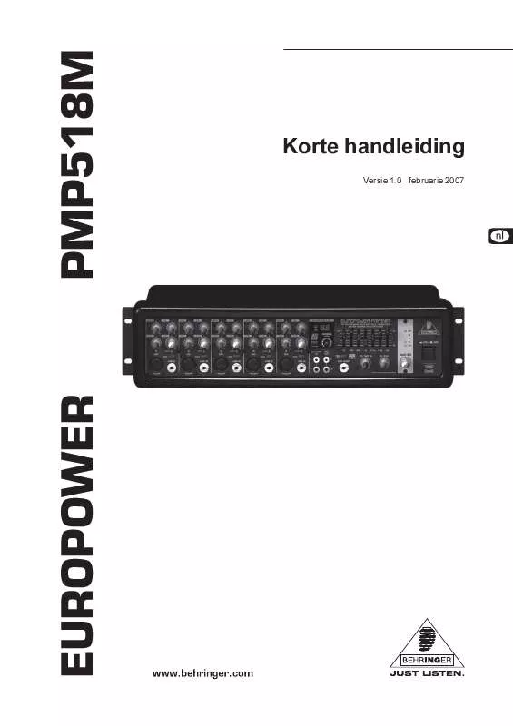 Mode d'emploi BEHRINGER PMP518M