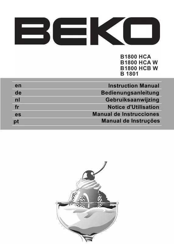 Mode d'emploi BEKO B 1800 HCA W