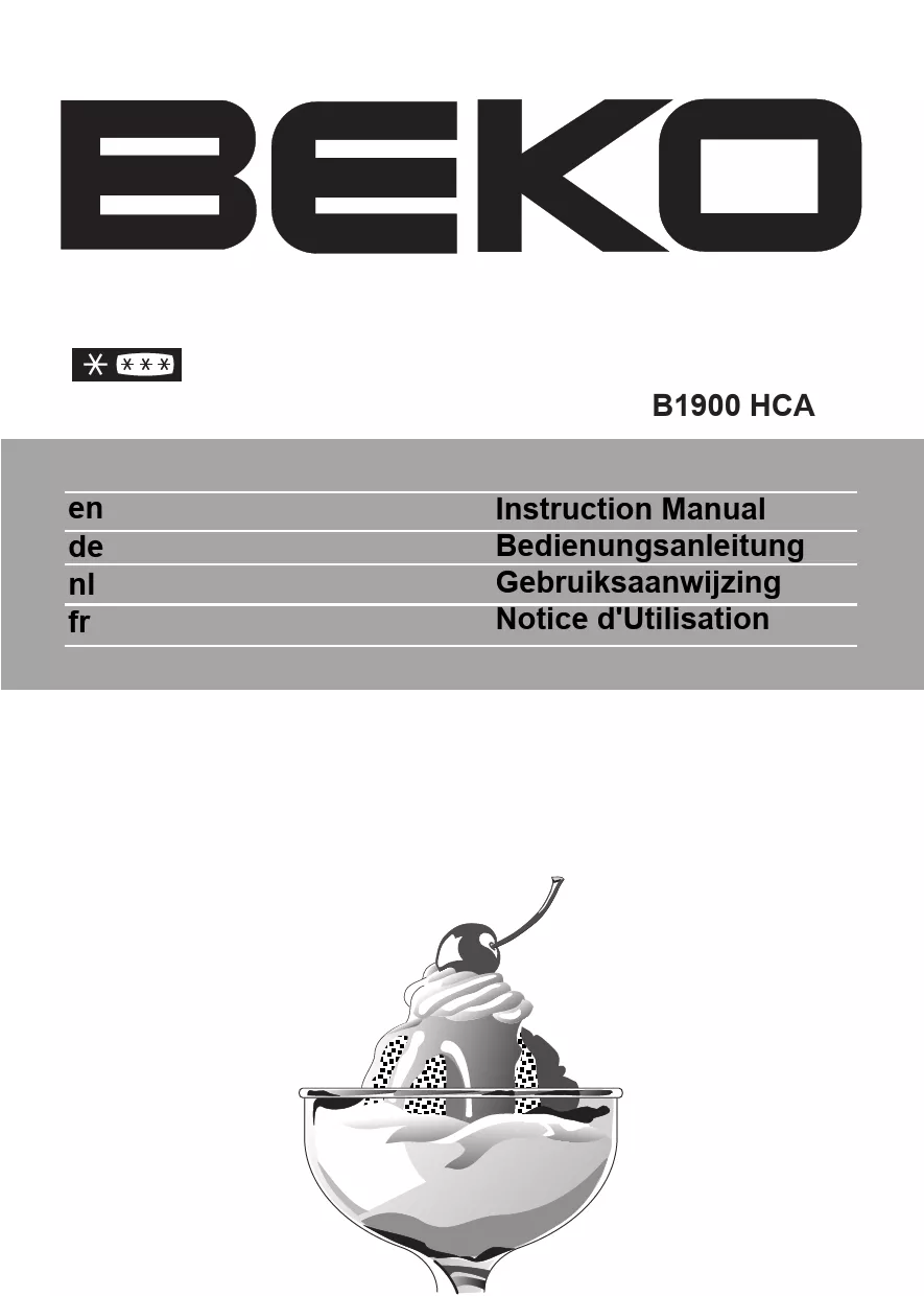 Mode d'emploi BEKO B1901