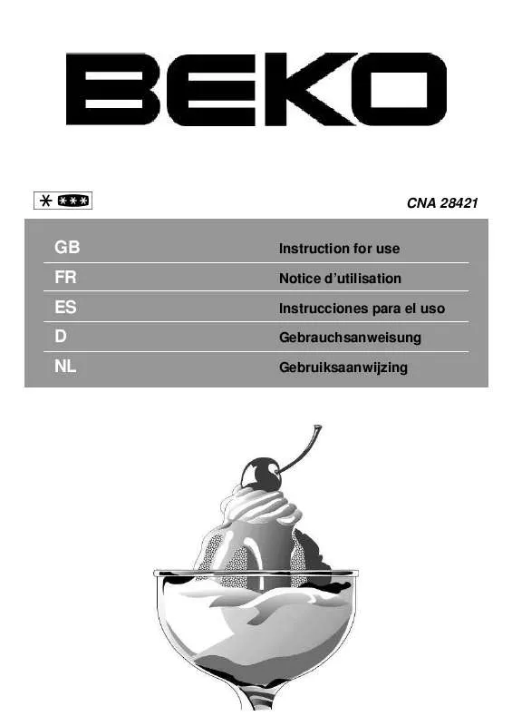 Mode d'emploi BEKO CNA 28421