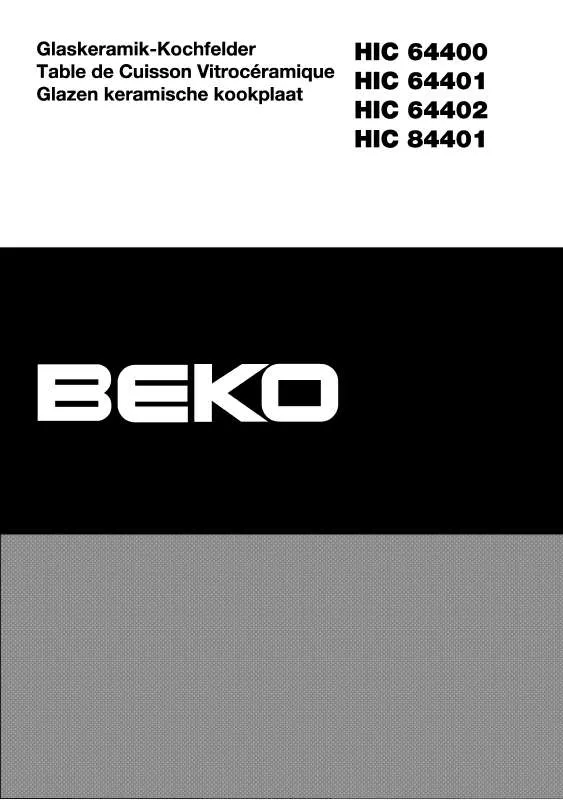 Mode d'emploi BEKO HIC 64402