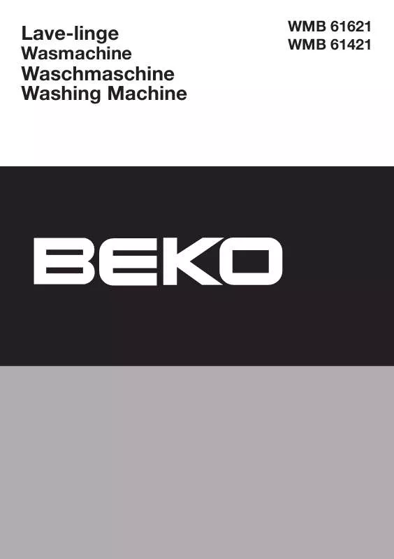 Mode d'emploi BEKO WMB 61621