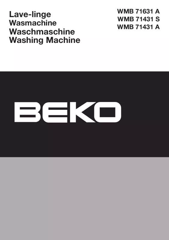 Mode d'emploi BEKO WMB 71431 S