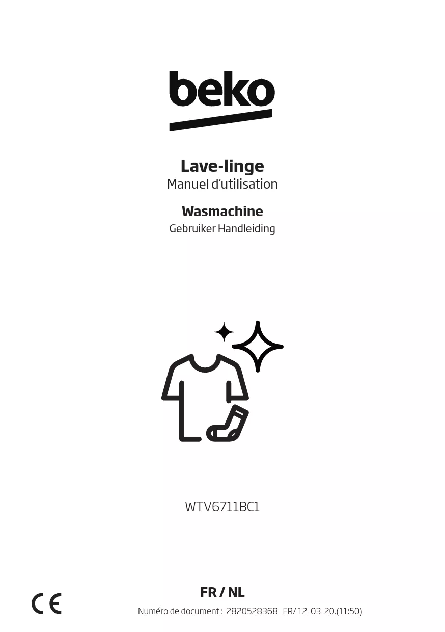 Mode d'emploi BEKO WTV6711BC1