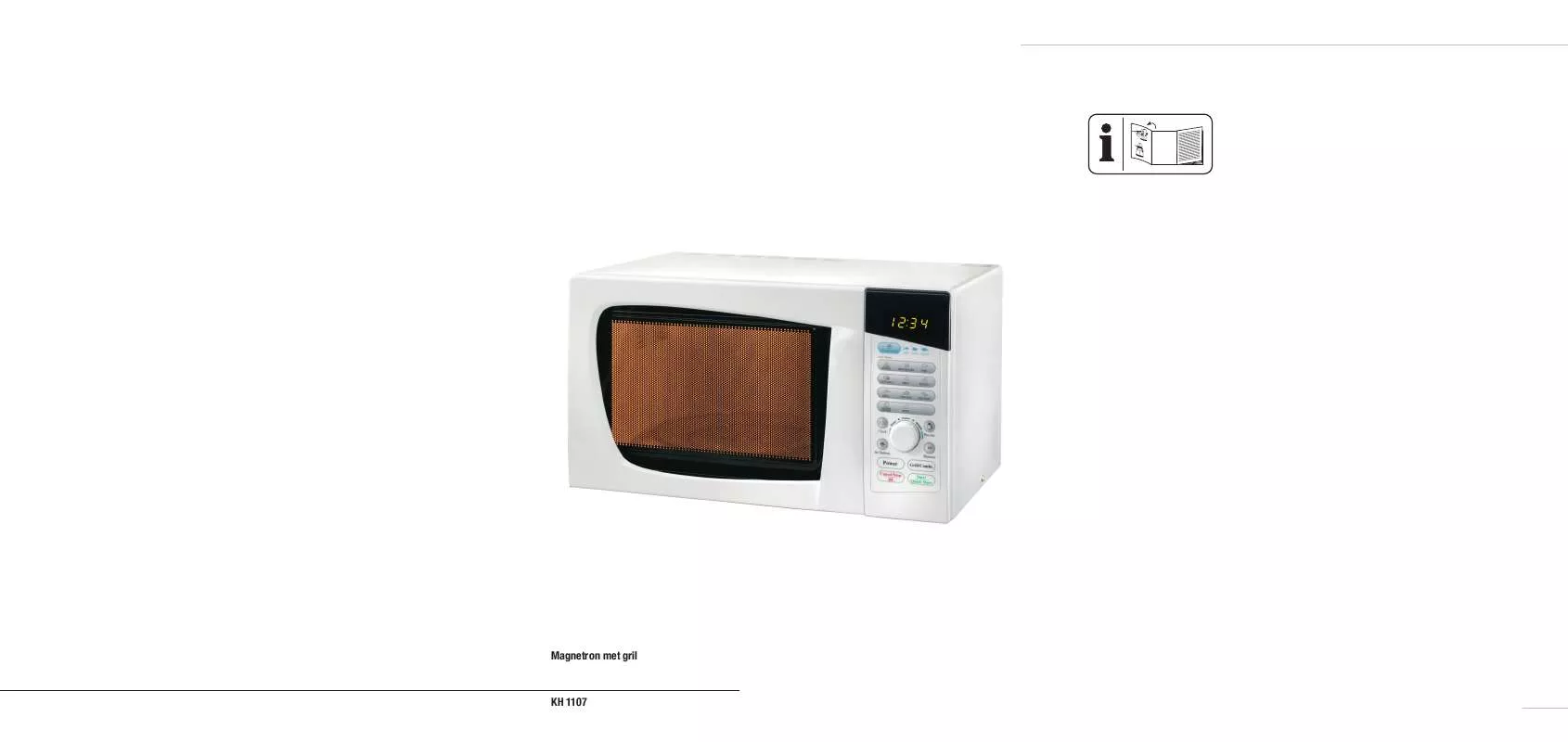 Mode d'emploi BIFINETT KH 1107 MICROWAVE OVEN WITH GRILL