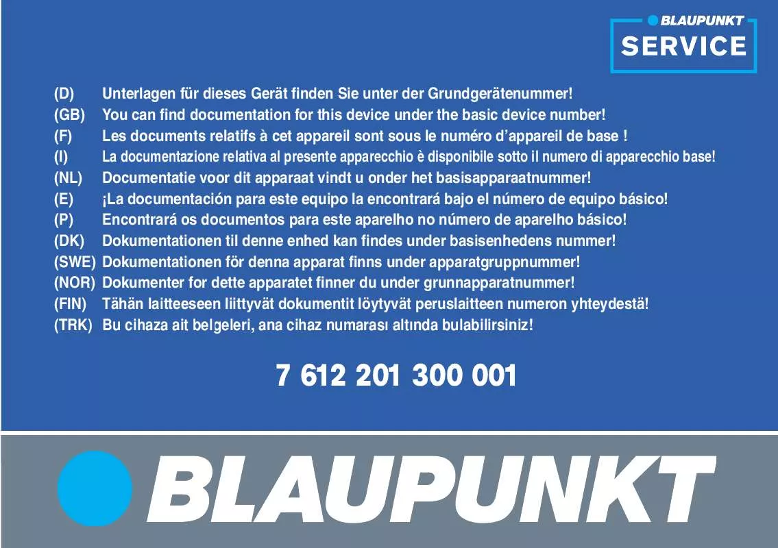 Mode d'emploi BLAUPUNKT LUCCA 3.3 OST WEU