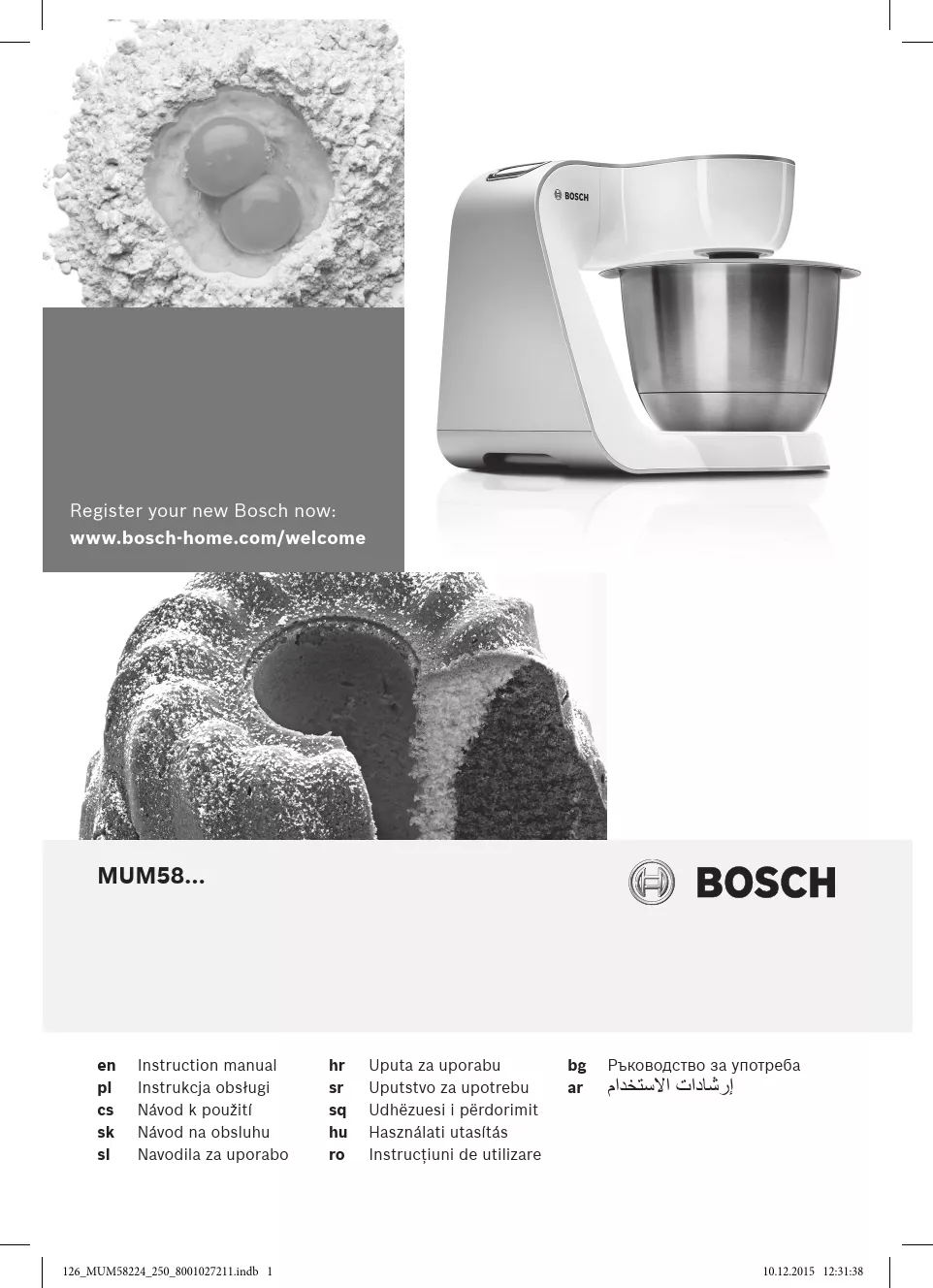 Mode d'emploi BOSCH MUM58224