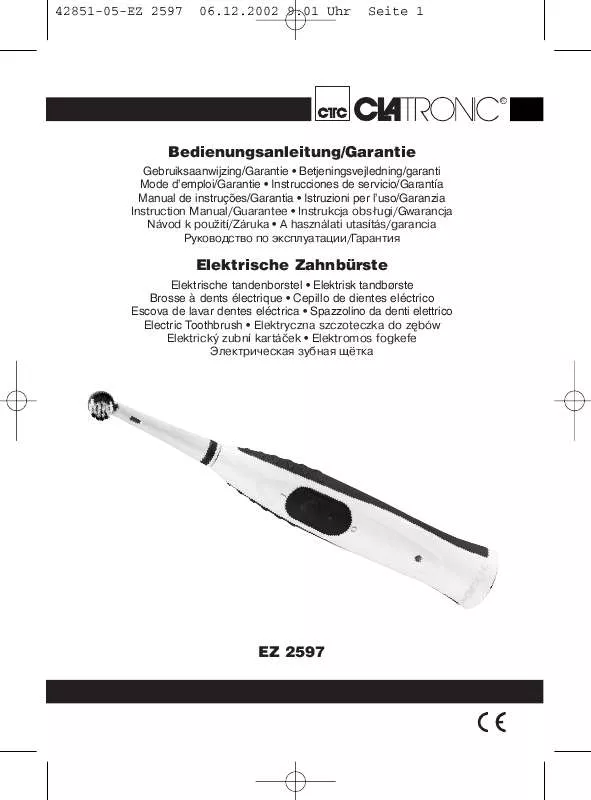 Mode d'emploi CLATRONIC EZ 2597