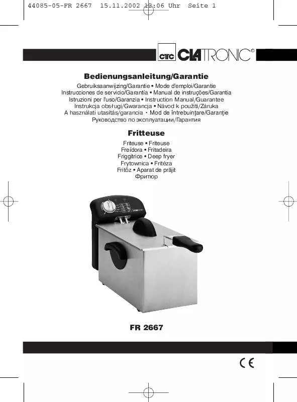 Mode d'emploi CLATRONIC FR 2667