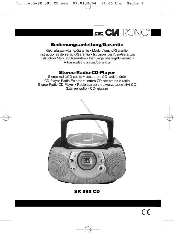 Mode d'emploi CLATRONIC SR 595 CD