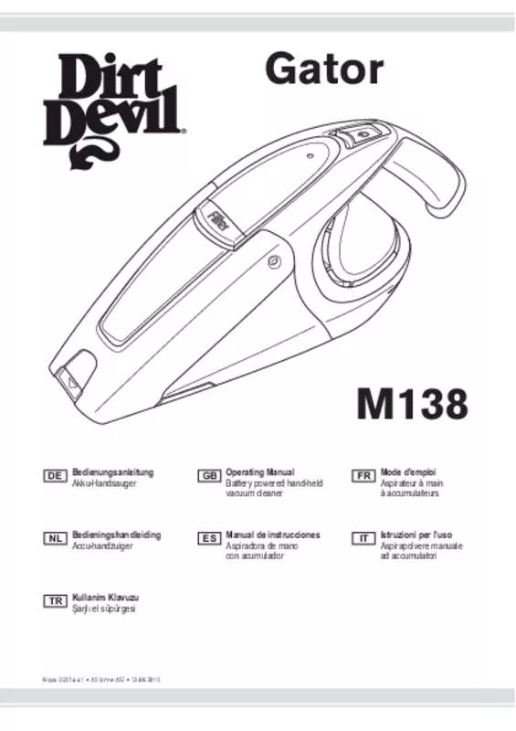 Mode d'emploi DIRT DEVIL M138-1