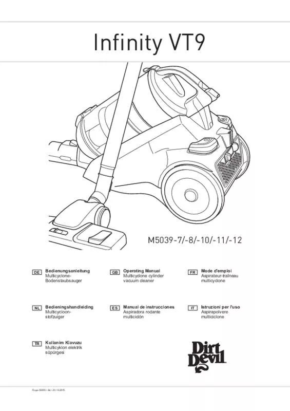 Mode d'emploi DIRT DEVIL M5039-10 INFINITY VT9