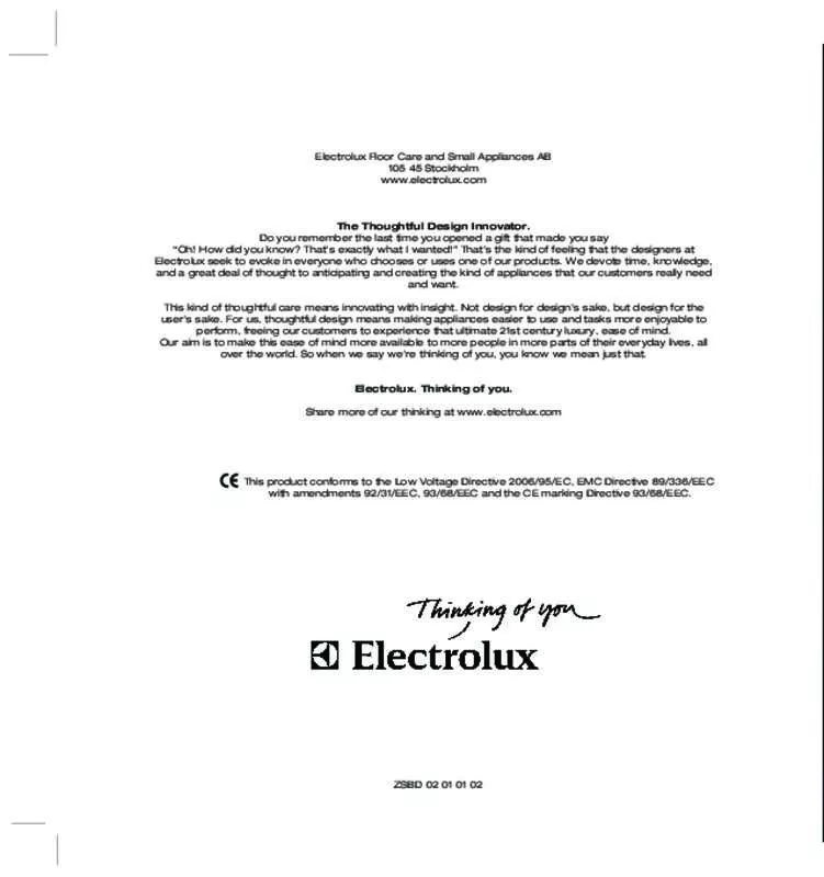 Mode d'emploi ELECTROLUX ENERGICA EVO ZS201EV