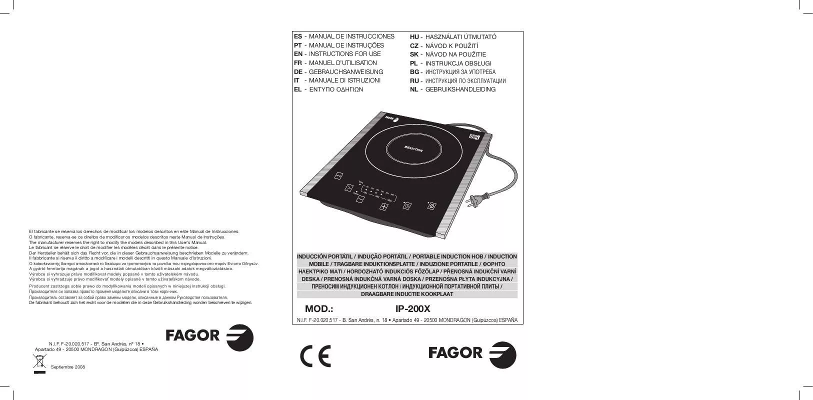 Mode d'emploi FAGOR IP-200X