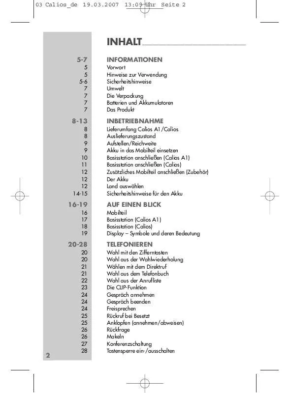 Mode d'emploi GRUNDIG CALIOS A1