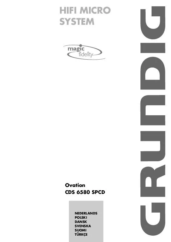 Mode d'emploi GRUNDIG OVATION CDS 6580 SPCD