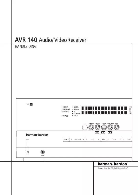 Mode d'emploi HARMAN KARDON AVR 140