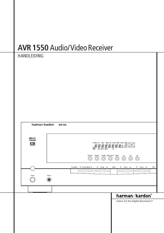 Mode d'emploi HARMAN KARDON AVR 1550