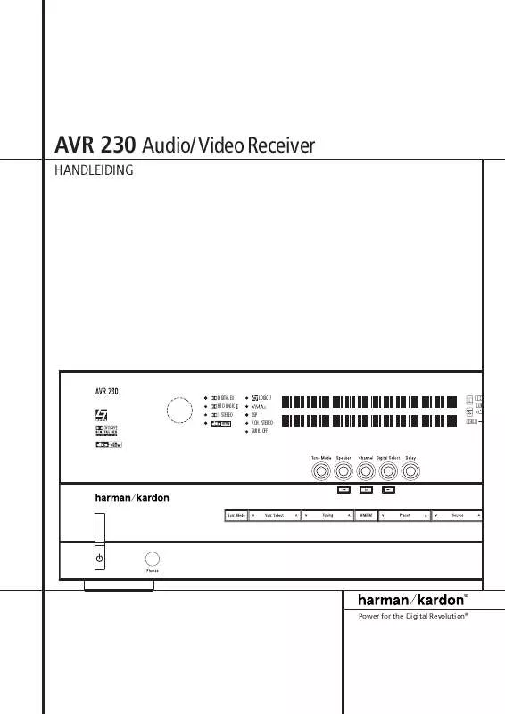 Mode d'emploi HARMAN KARDON AVR 230