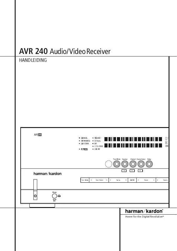 Mode d'emploi HARMAN KARDON AVR 240