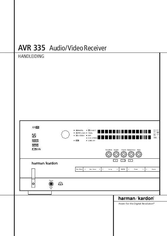 Mode d'emploi HARMAN KARDON AVR 335