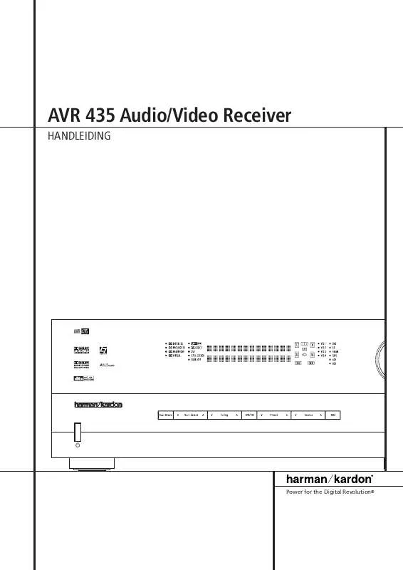 Mode d'emploi HARMAN KARDON AVR 435