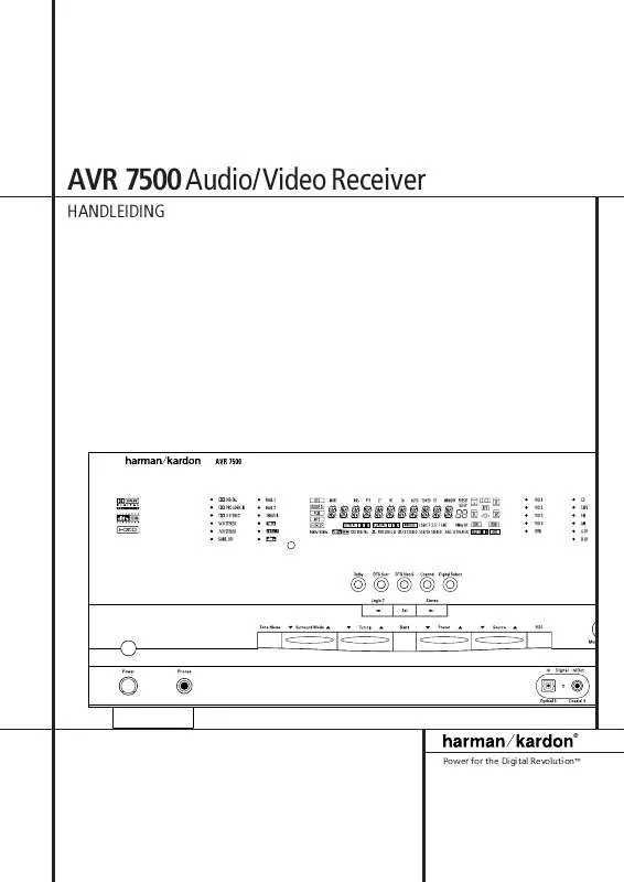 Mode d'emploi HARMAN KARDON AVR 7500