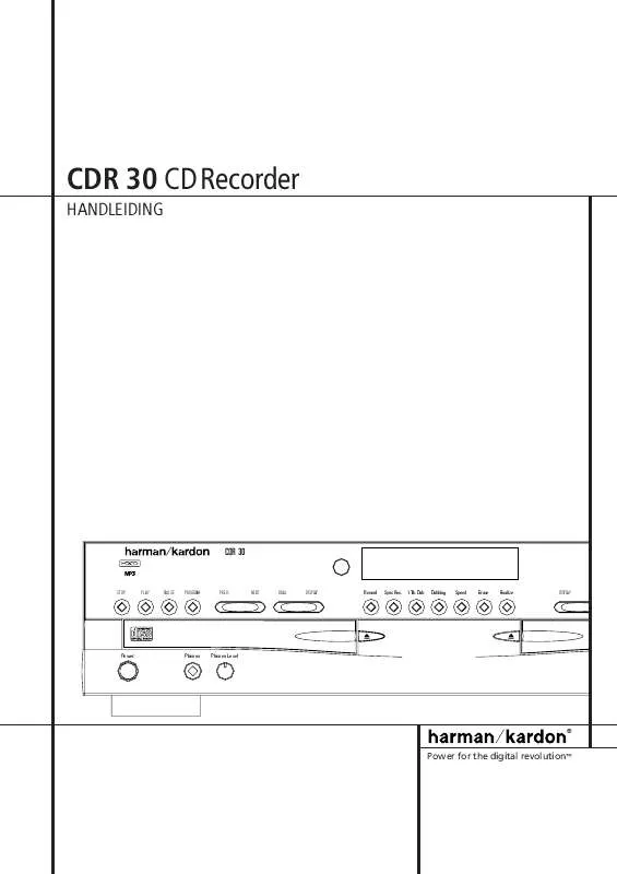 Mode d'emploi HARMAN KARDON CDR 30