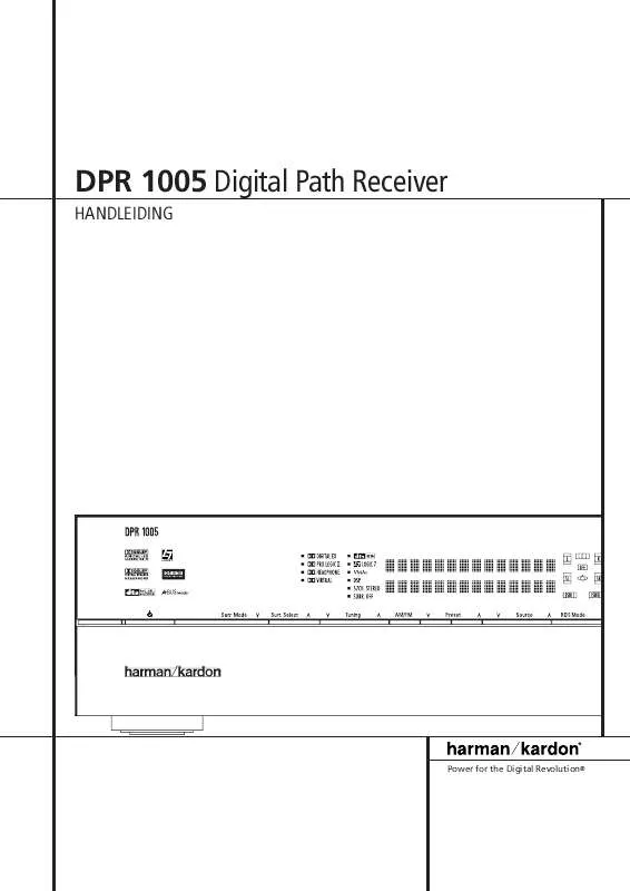 Mode d'emploi HARMAN KARDON DPR 1005