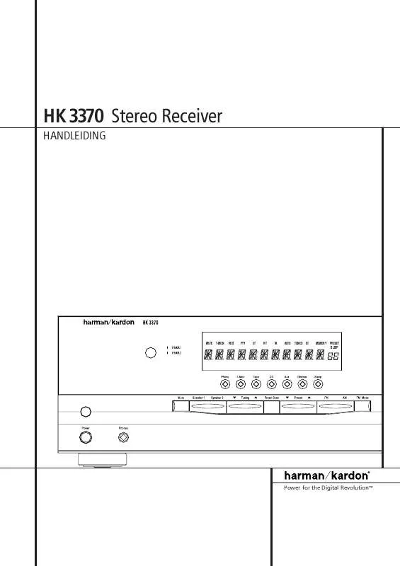 Mode d'emploi HARMAN KARDON HK 3370