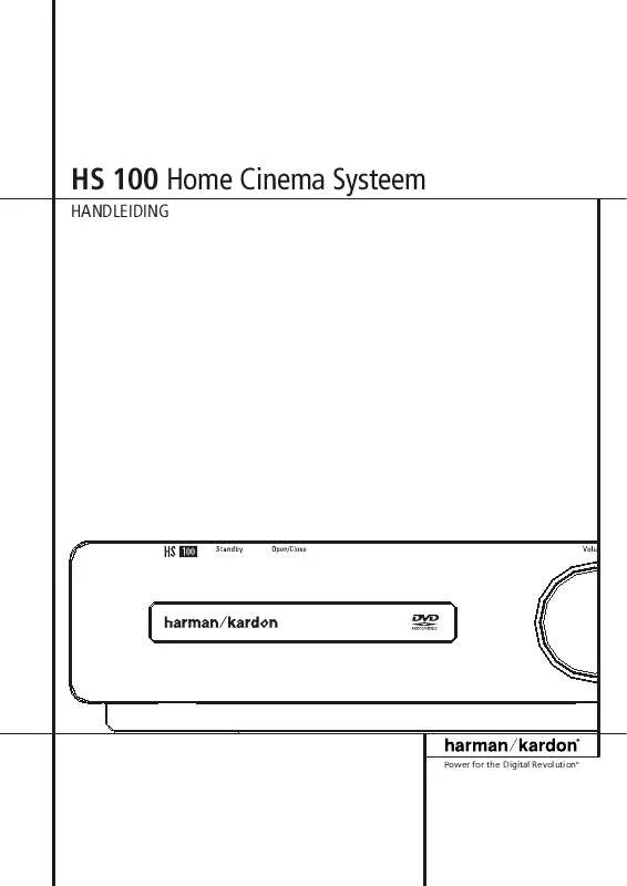 Mode d'emploi HARMAN KARDON HS 100