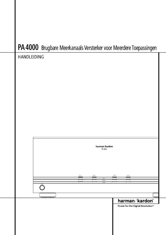 Mode d'emploi HARMAN KARDON PA 4000