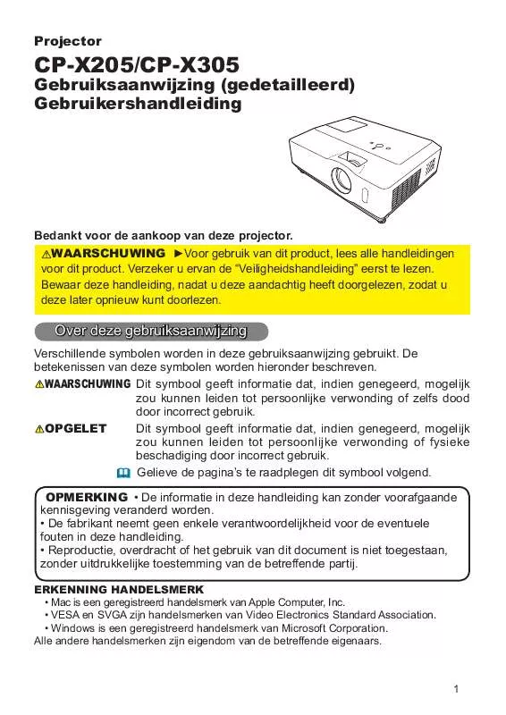 Mode d'emploi HITACHI CP-X305EF