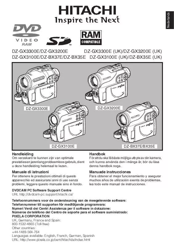 Mode d'emploi HITACHI DZ-GX3200E(UK)