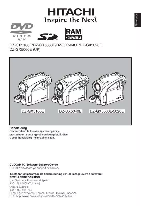 Mode d'emploi HITACHI DZ-GX5060E