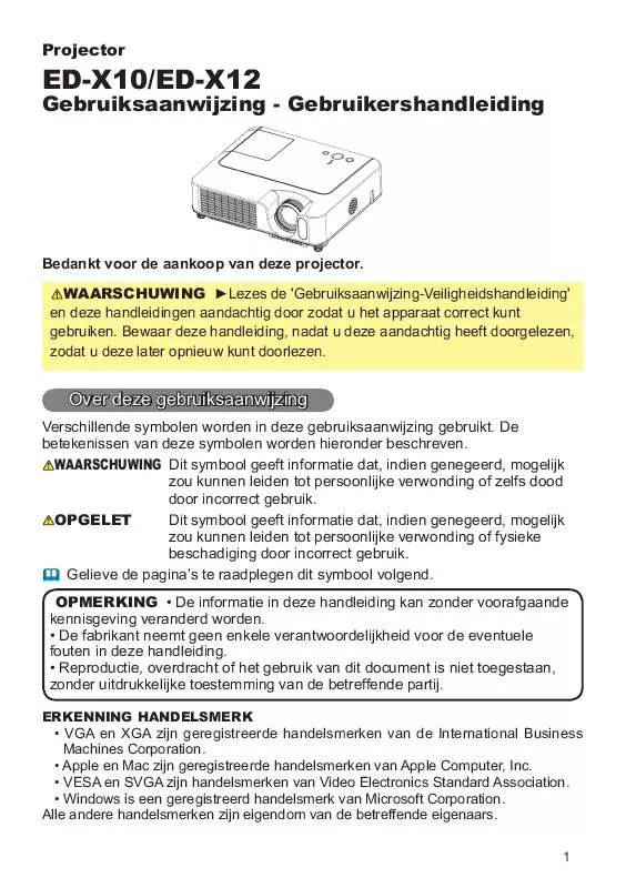 Mode d'emploi HITACHI ED-X10F