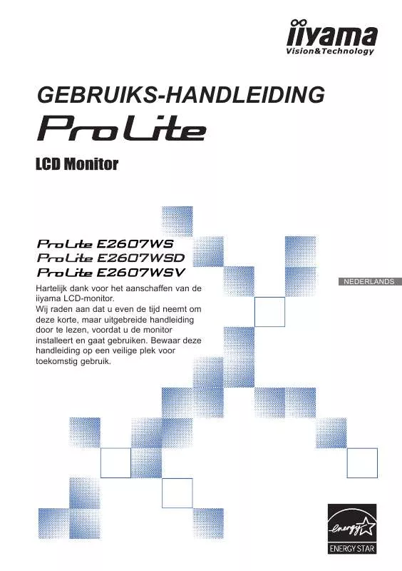 Mode d'emploi IIYAMA PROLITE E2607WSV