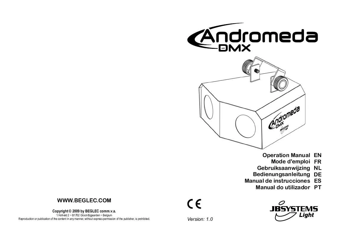 Mode d'emploi JBSYSTEMS LIGHT ANDROMEDA DMX