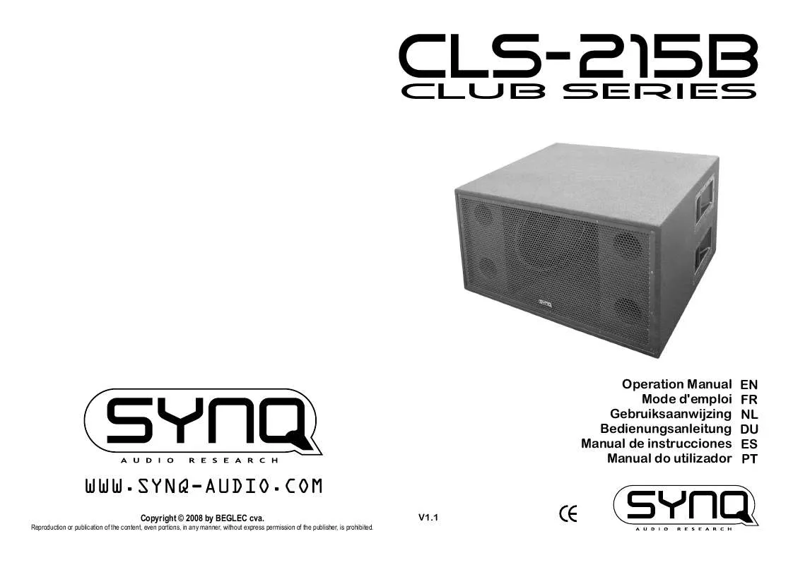 Mode d'emploi JBSYSTEMS LIGHT CLUB-215B