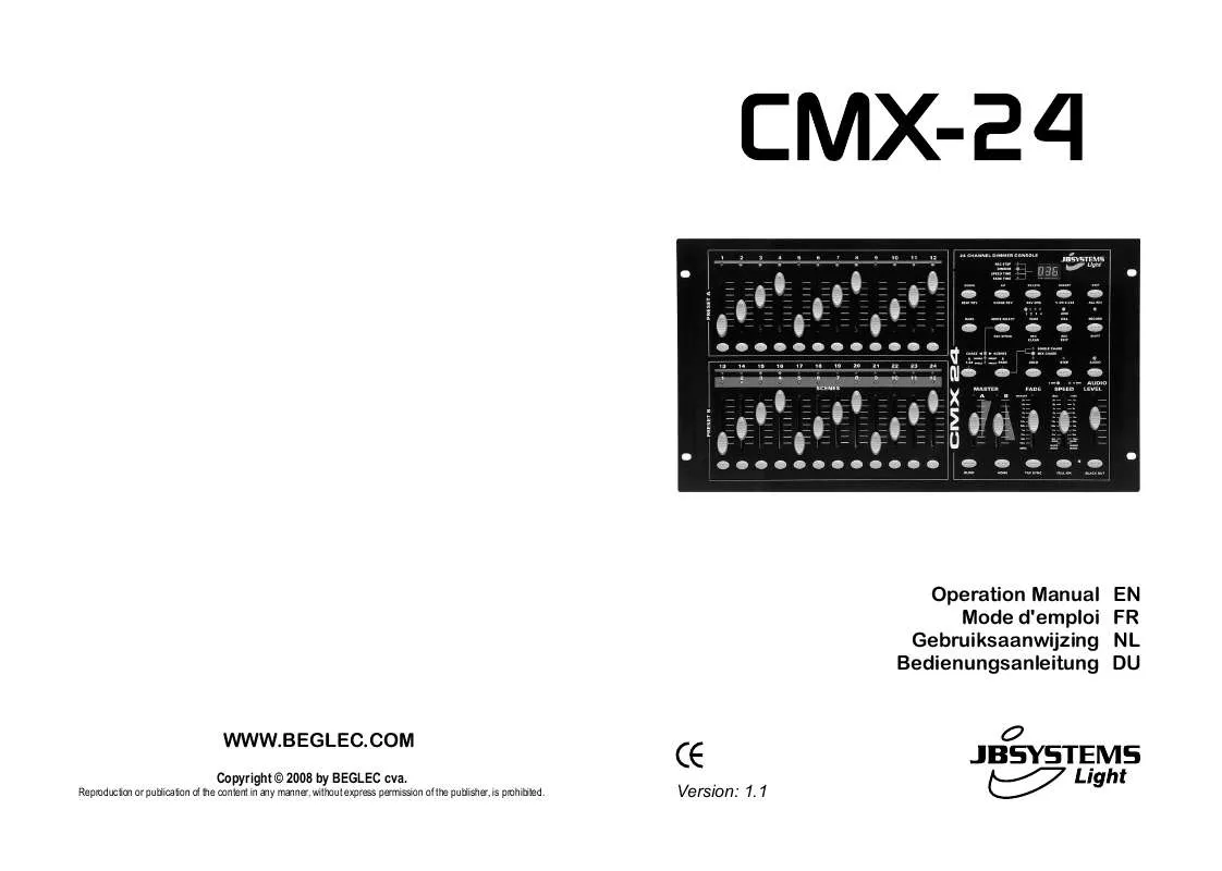 Mode d'emploi JBSYSTEMS LIGHT CMX-24