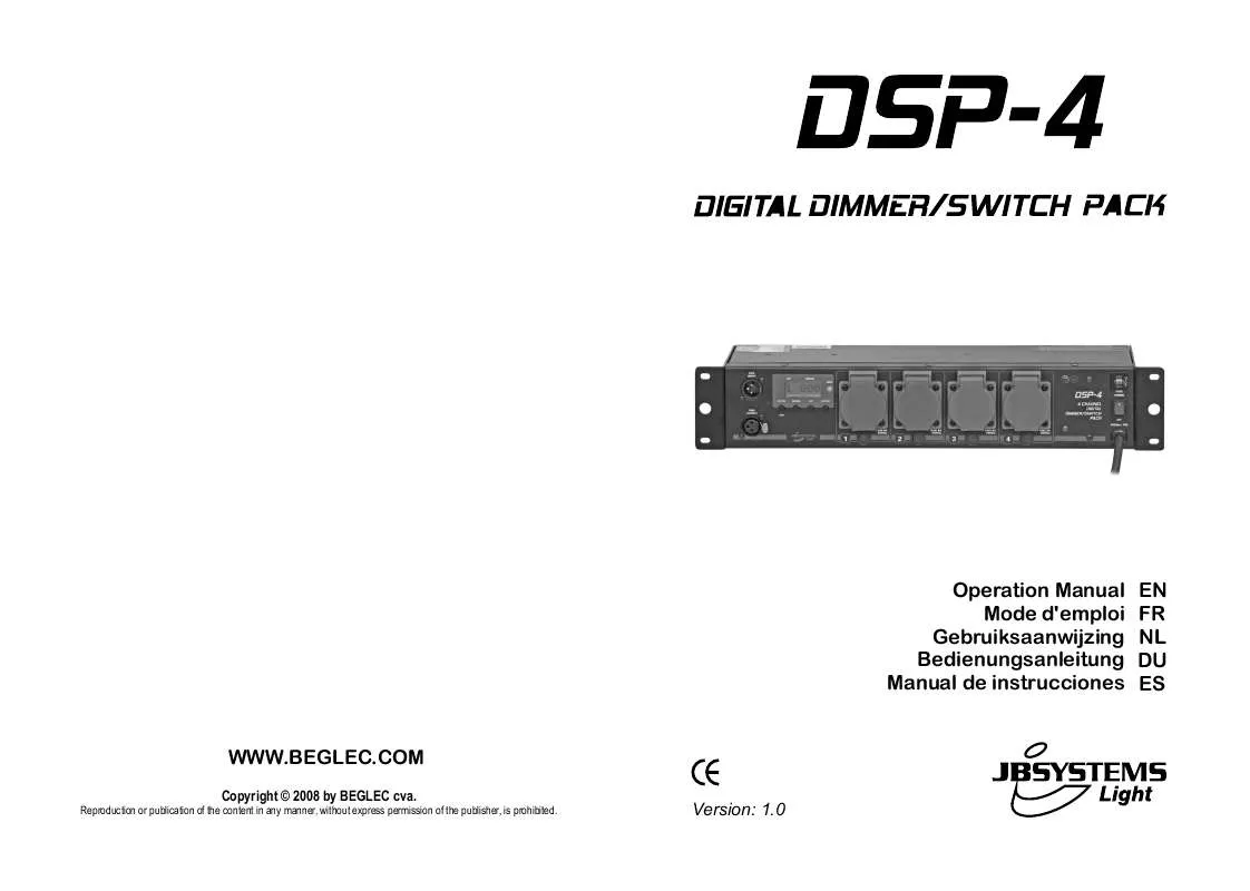 Mode d'emploi JBSYSTEMS LIGHT DSP-4