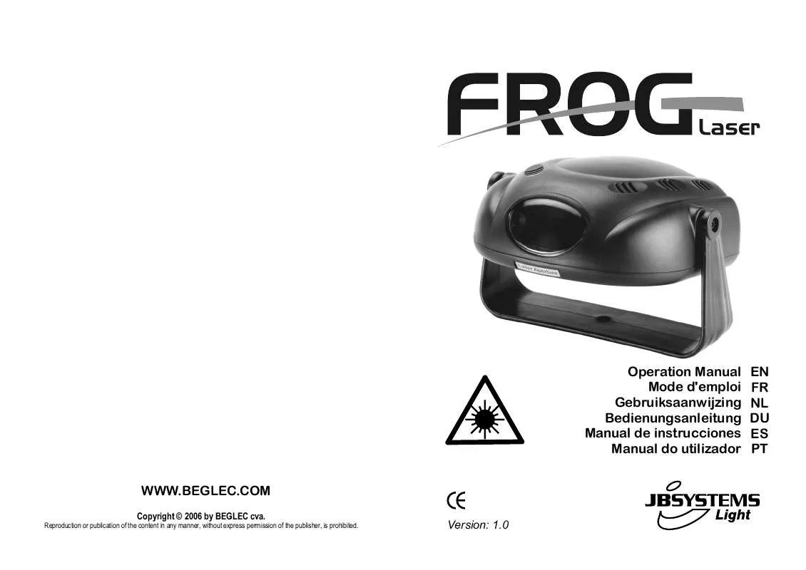 Mode d'emploi JBSYSTEMS LIGHT FROG LASER