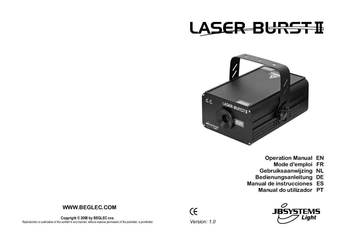 Mode d'emploi JBSYSTEMS LIGHT LASER BURST II