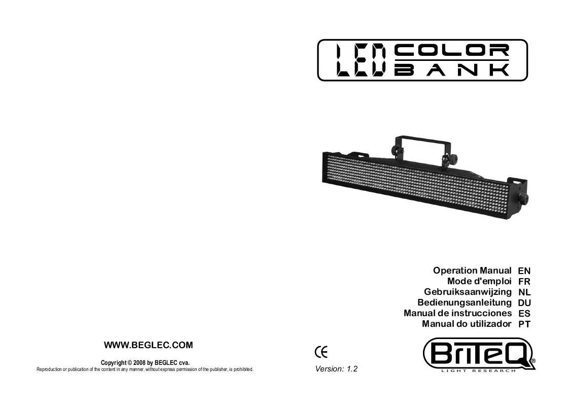 Mode d'emploi JBSYSTEMS LIGHT LED COLOR BANK