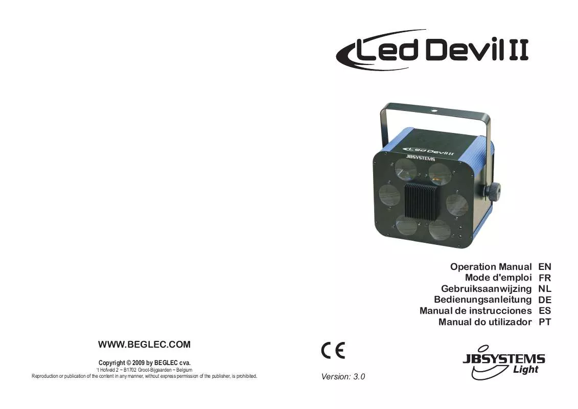 Mode d'emploi JBSYSTEMS LIGHT LED DEVIL II