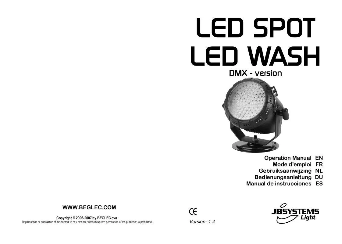 Mode d'emploi JBSYSTEMS LIGHT LED WASH