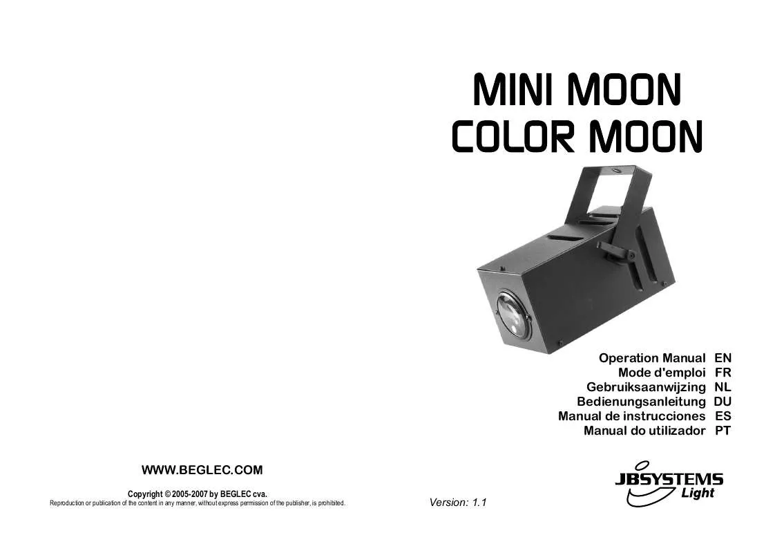 Mode d'emploi JBSYSTEMS LIGHT MINI MOON