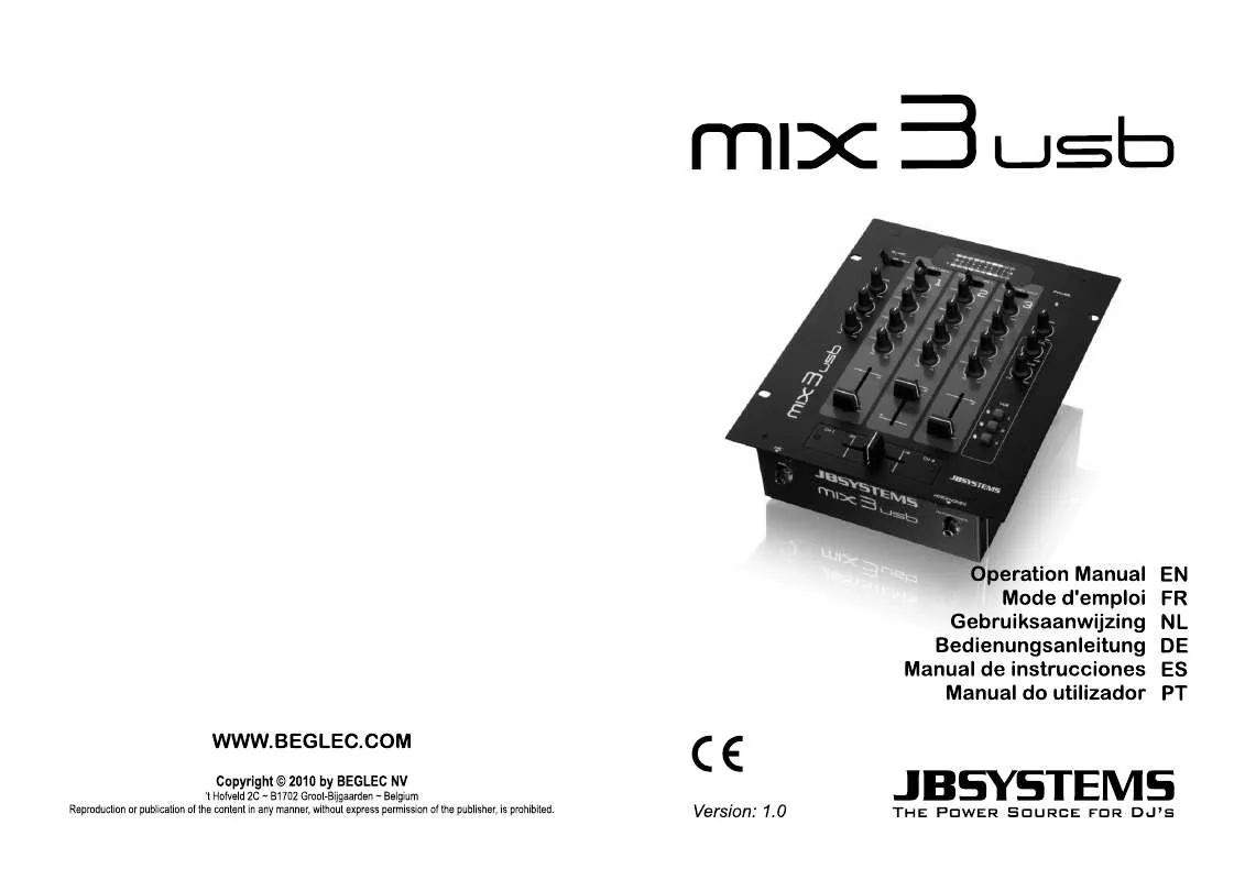 Mode d'emploi JBSYSTEMS LIGHT MIX 3 USB