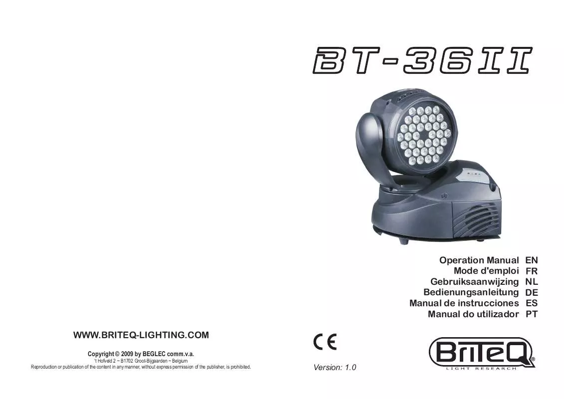 Mode d'emploi JBSYSTEMS BT-36II