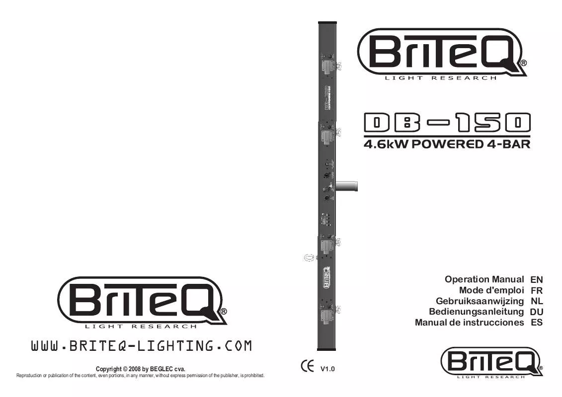 Mode d'emploi JBSYSTEMS DB-150